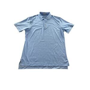 Peter Millar Summer Comfort Seeing Double Skull Polo Mens M Blue Golf Business